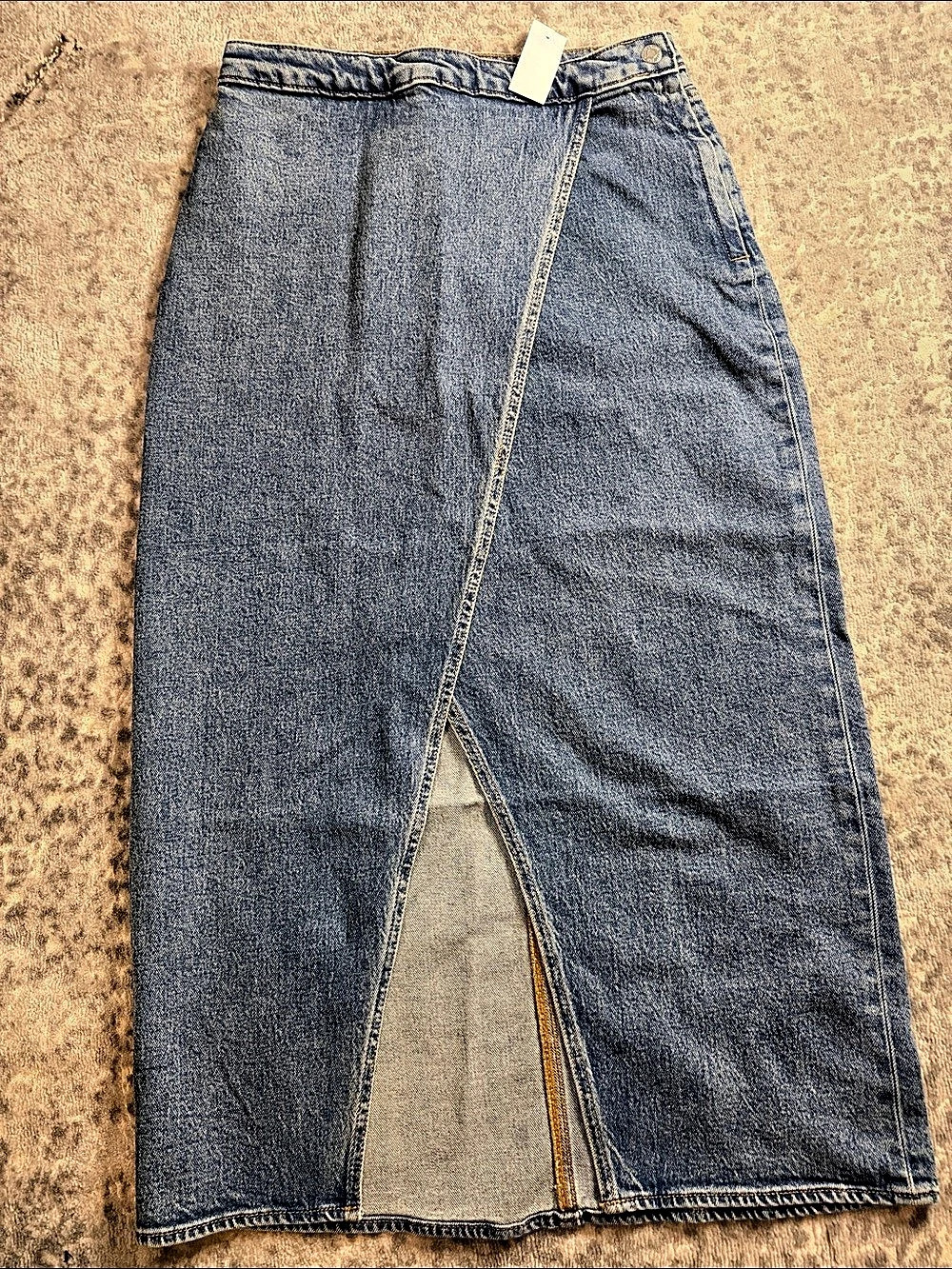 LOFT Denim Midi Wrap Skirt